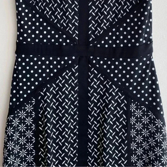 Just…Taylor Black and White Print A-Line Dress, Polka Dot Floral Dress, Size 2 - Picture 13 of 16